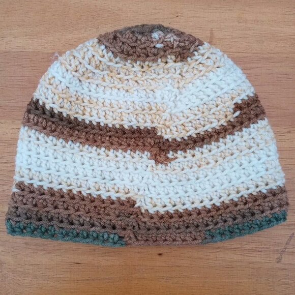 Men's Head Hugger Beanie Hat Handmade Cobblestone Crochet Fishing Outdoors L - Picture 7 of 9